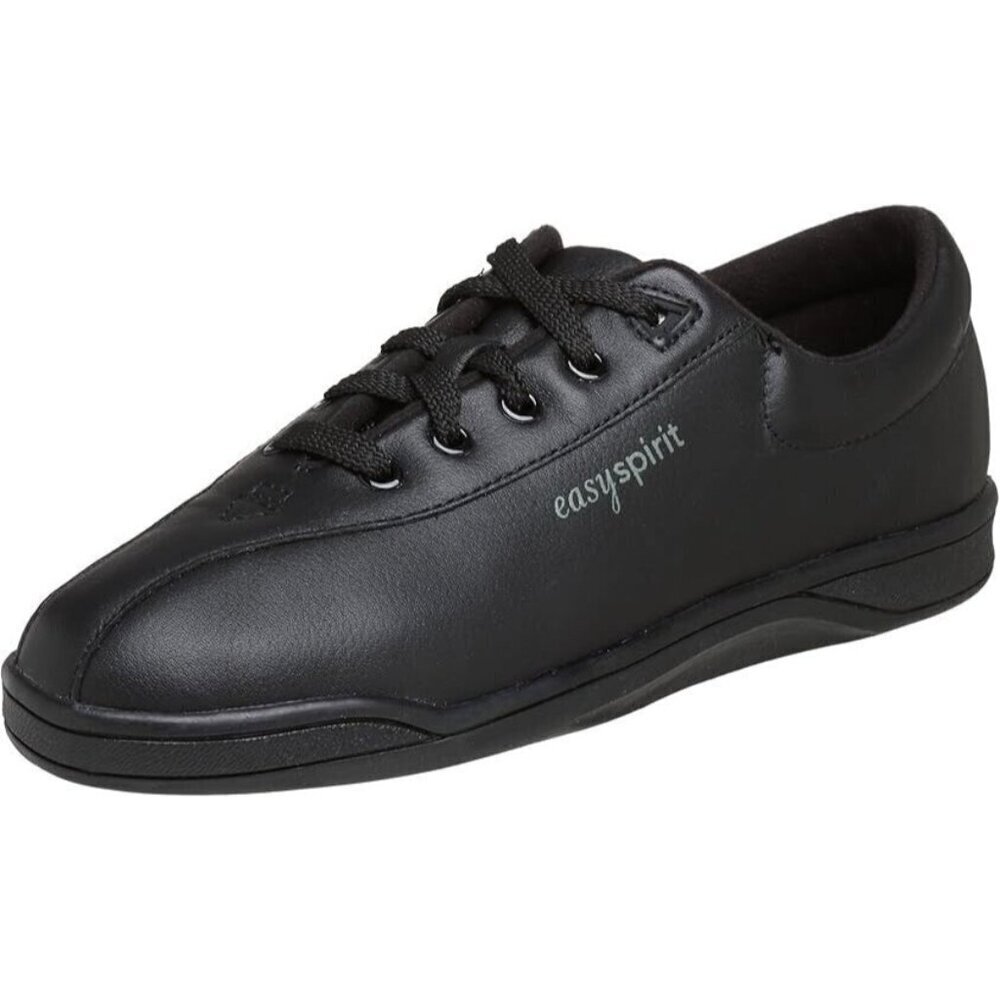 Easy Spirit AP1 Women's Oxford Sneakers Flats Lace Ups Black Leather NEW 5.5 W‎
